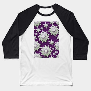 Christmas Seamless Pattern - Snowflakes on violet #2.2 Baseball T-Shirt